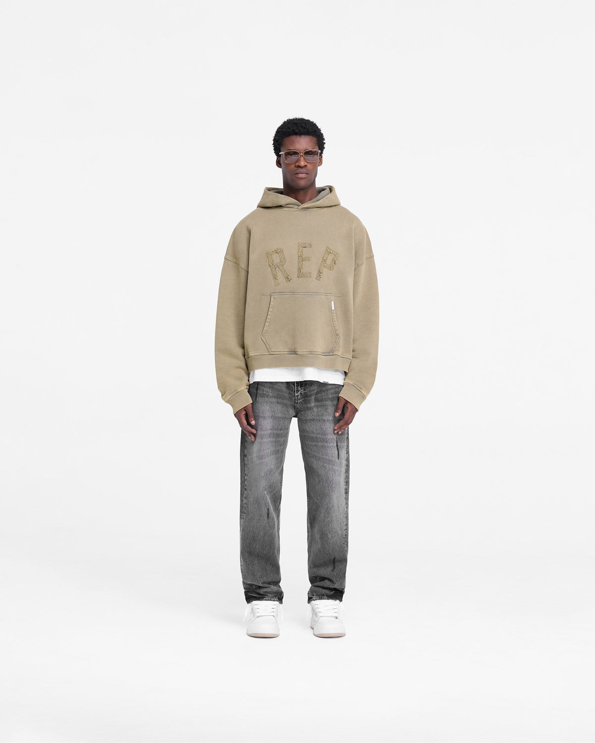 Rep Applique Hoodie - Fawn