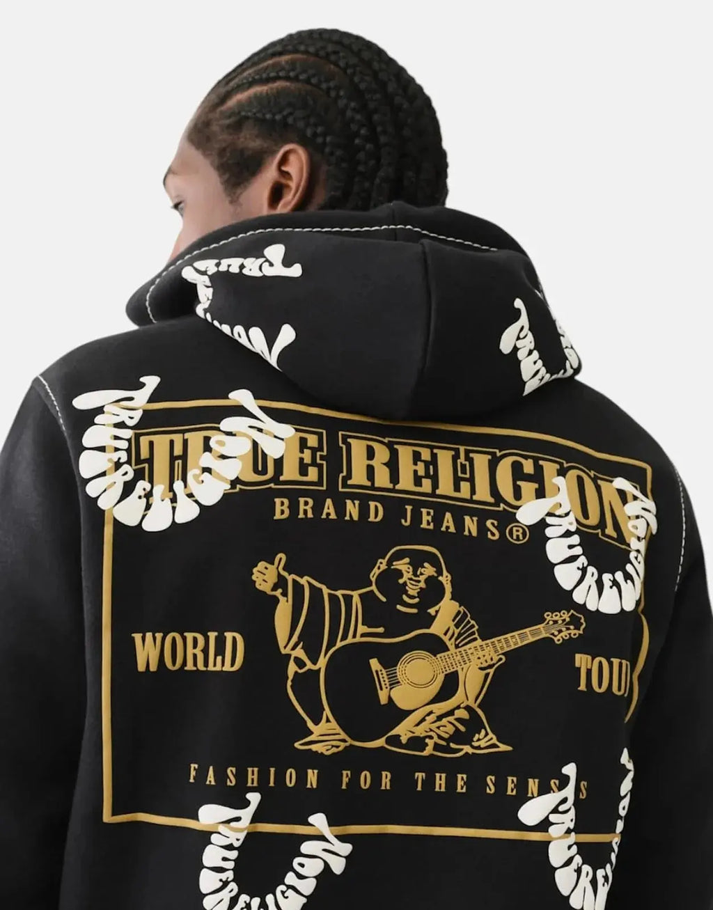 True Religion Allover Puff Hooded Sweatshirt