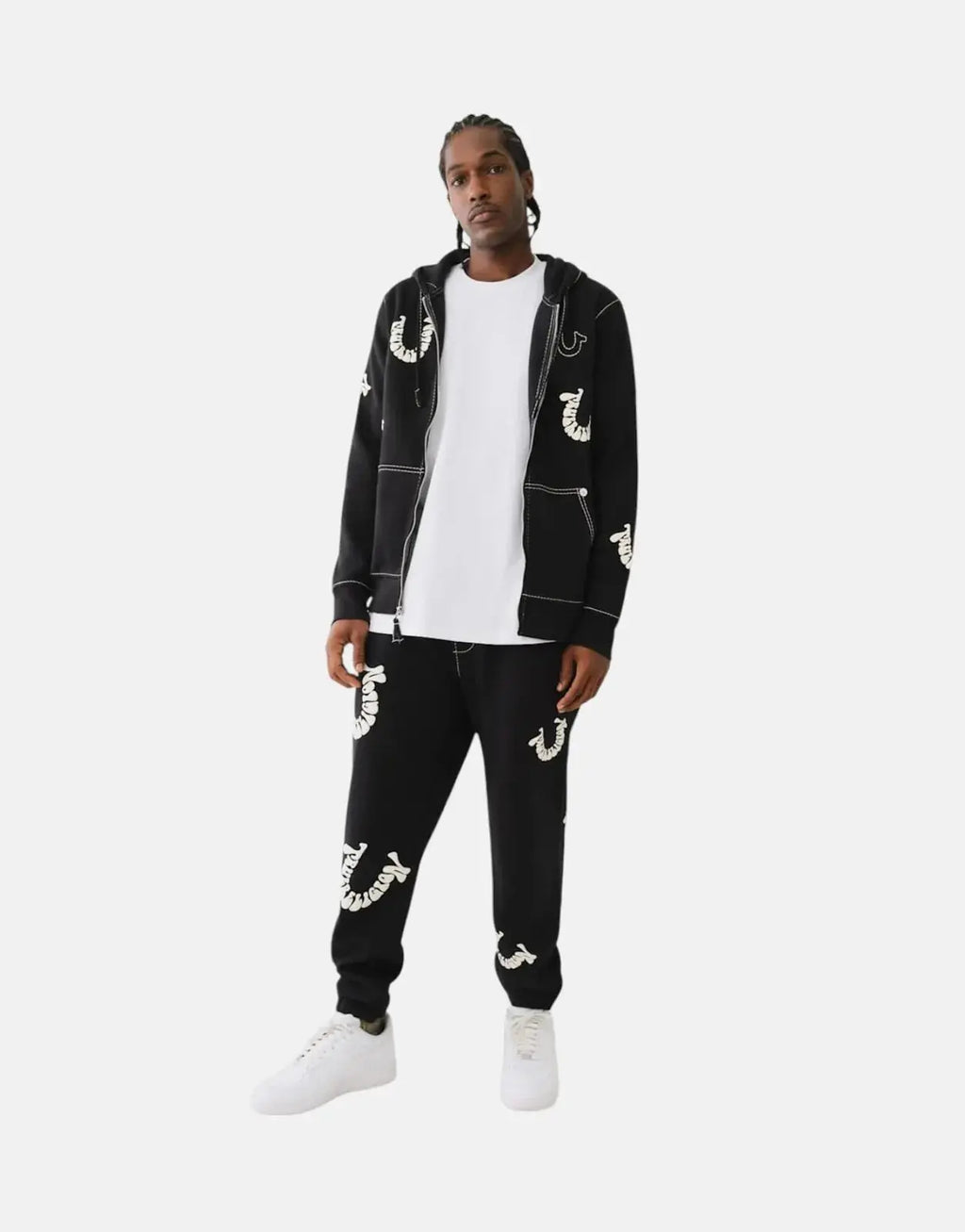 True Religion Allover Puff Hooded Sweatshirt
