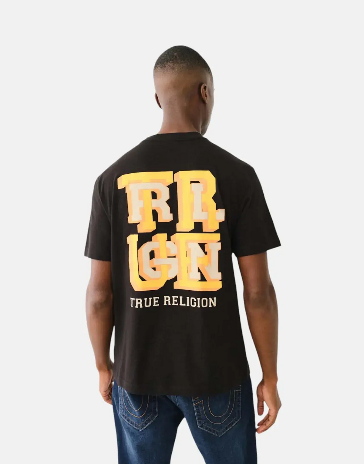 True Religion High Density Letter Black T-Shirt