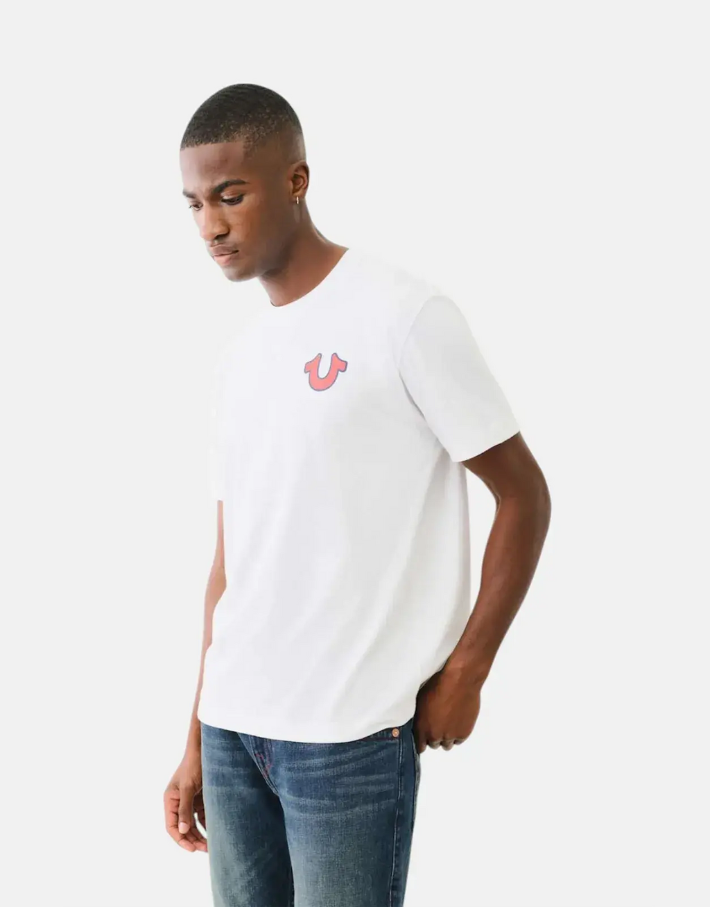 True Religion High Density Letter White T-Shirt