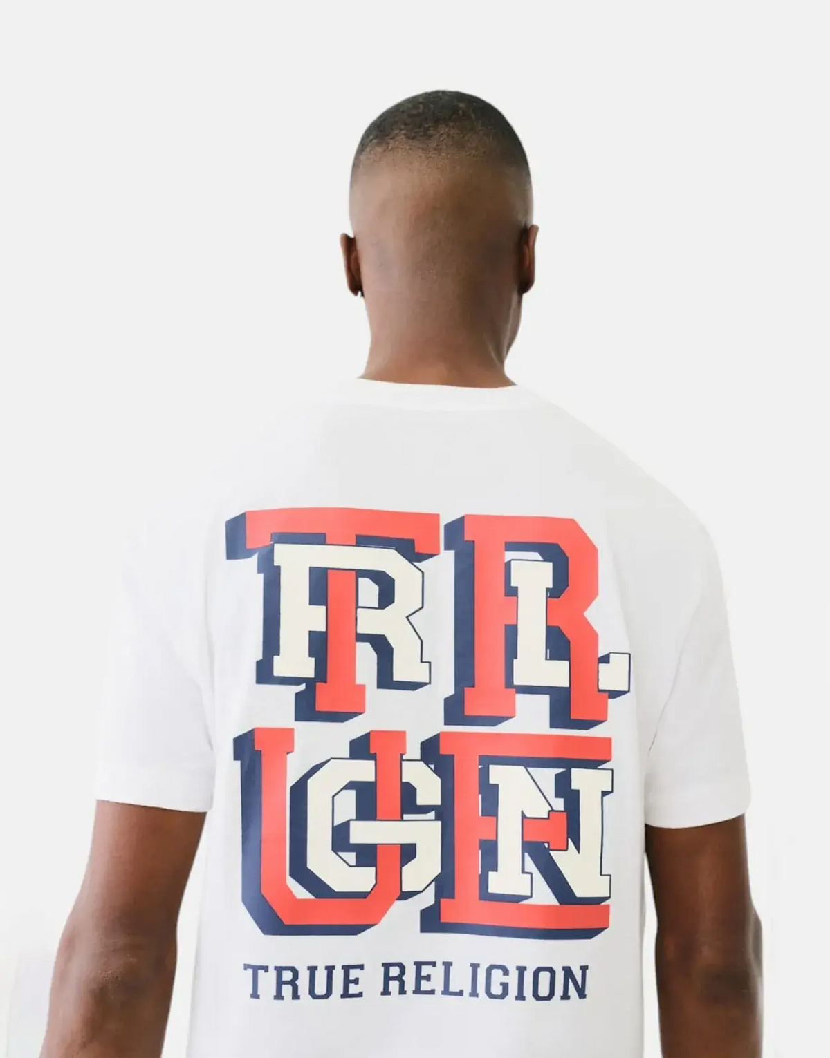 True Religion High Density Letter White T-Shirt