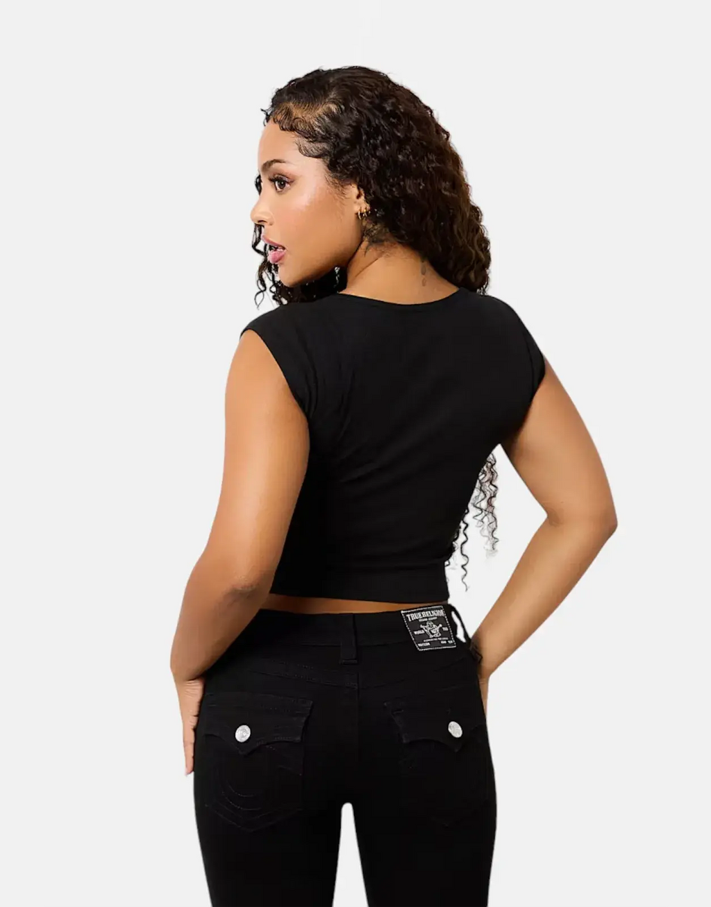True Religion Notch Rib T-Shirt Black
