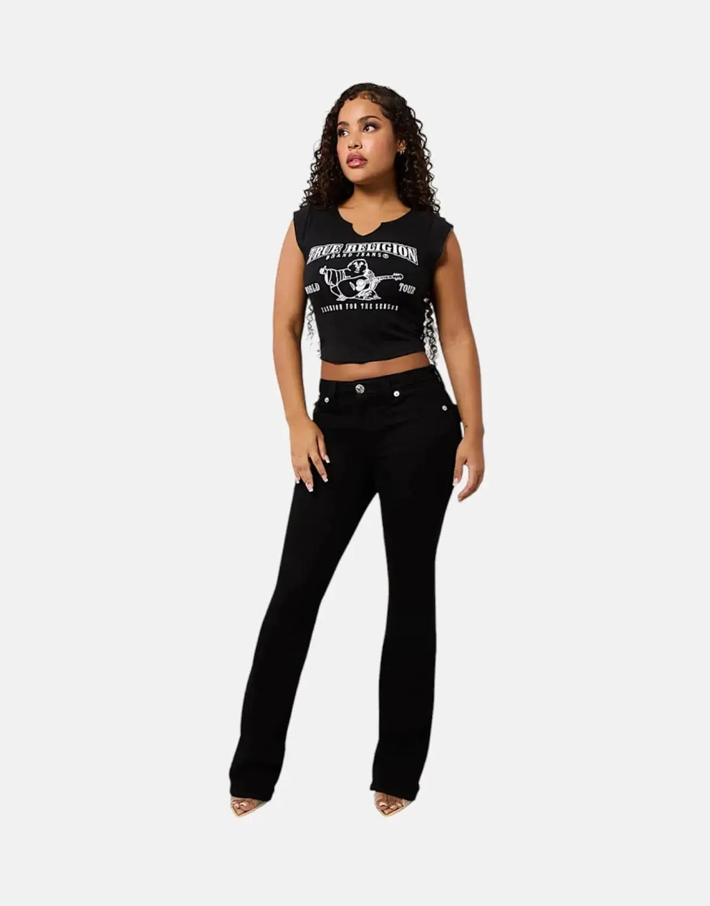 True Religion Notch Rib T-Shirt Black