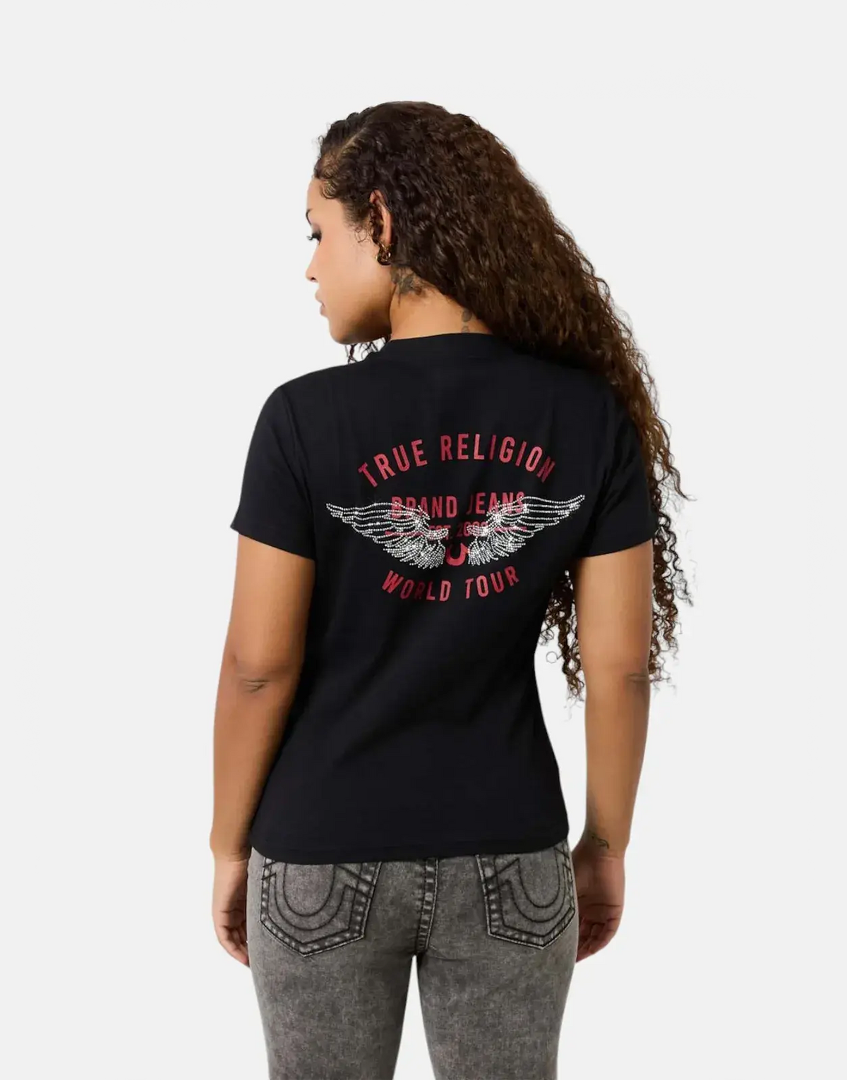 True Religion Retro Crystal Wing T-Shirt Black