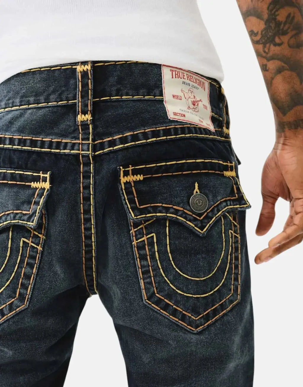 True Religion Rocco Super T Blue Black Wash Jeans