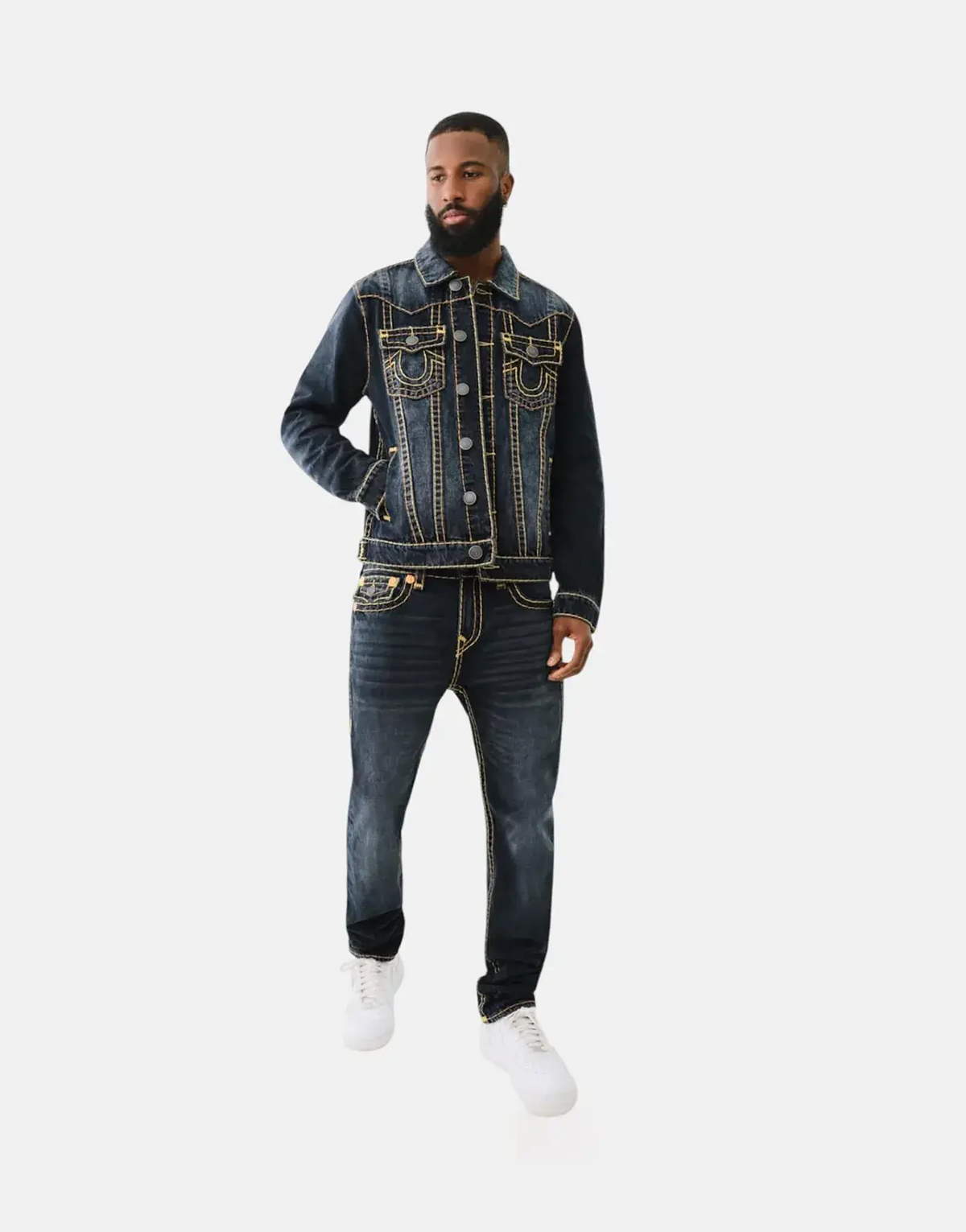 True Religion Rocco Super T Blue Black Wash Jeans