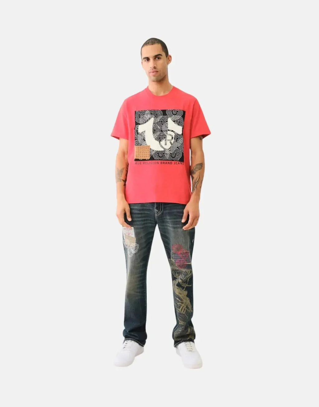 True Religion Sashiko Washed Red T-Shirt