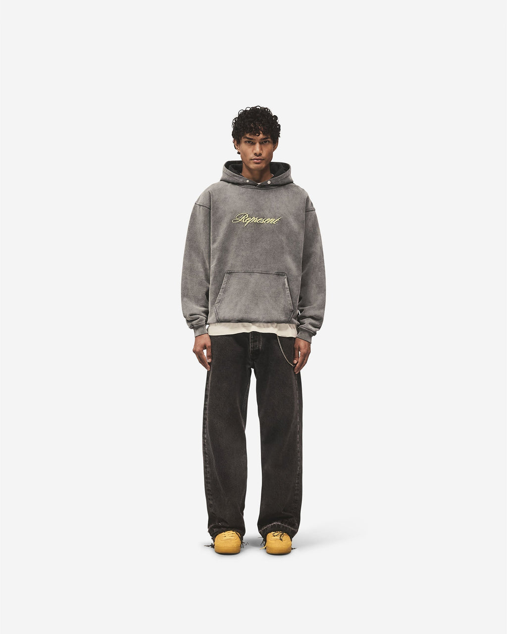 Script Logo Hoodie - Vintage Grey