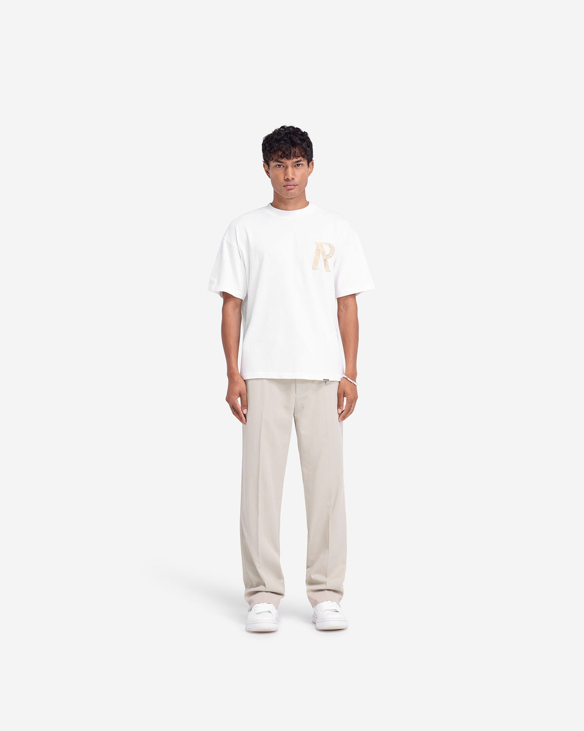 Masking Tape Initial T-Shirt - Flat White