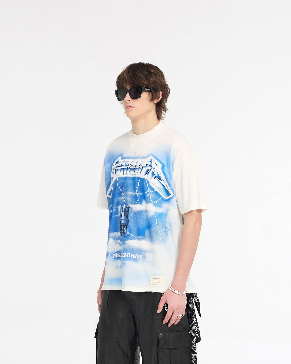 Represent X Metallica Ride The Lightning T-Shirt - Flat White