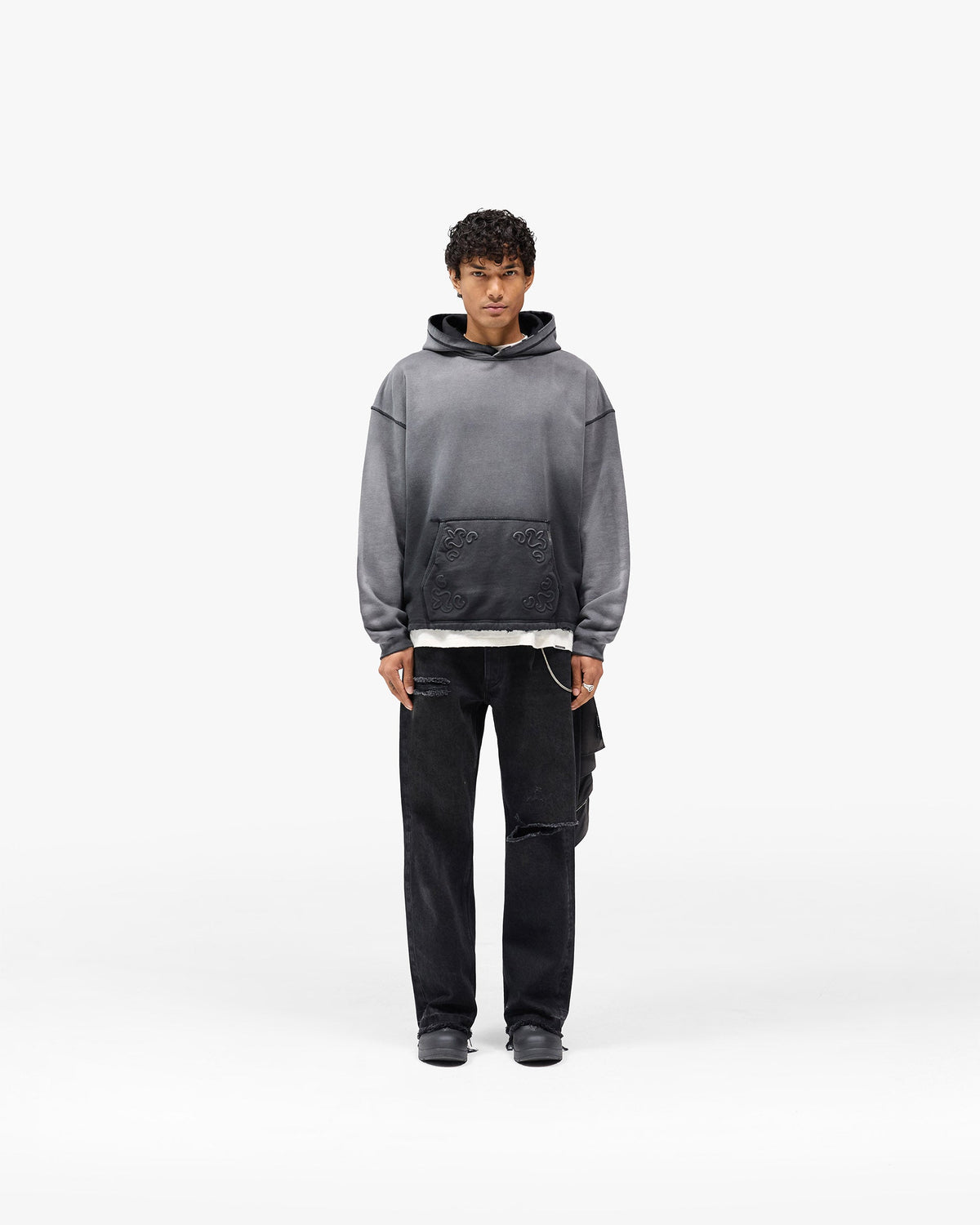 Represent X Hunter Hoodie - Stained Black