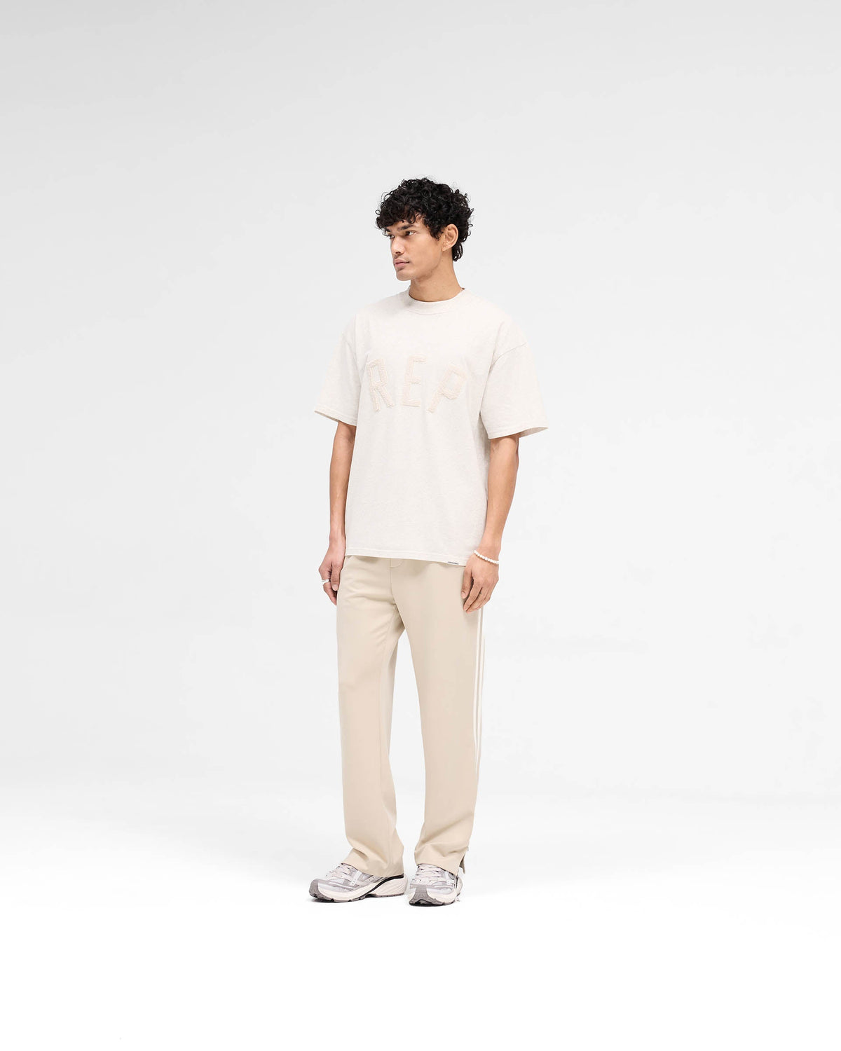Rep Applique T-Shirt - Cream Marl