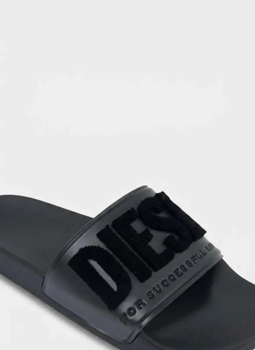 Diesel SA Mayemi Flock Slides Black - view 6