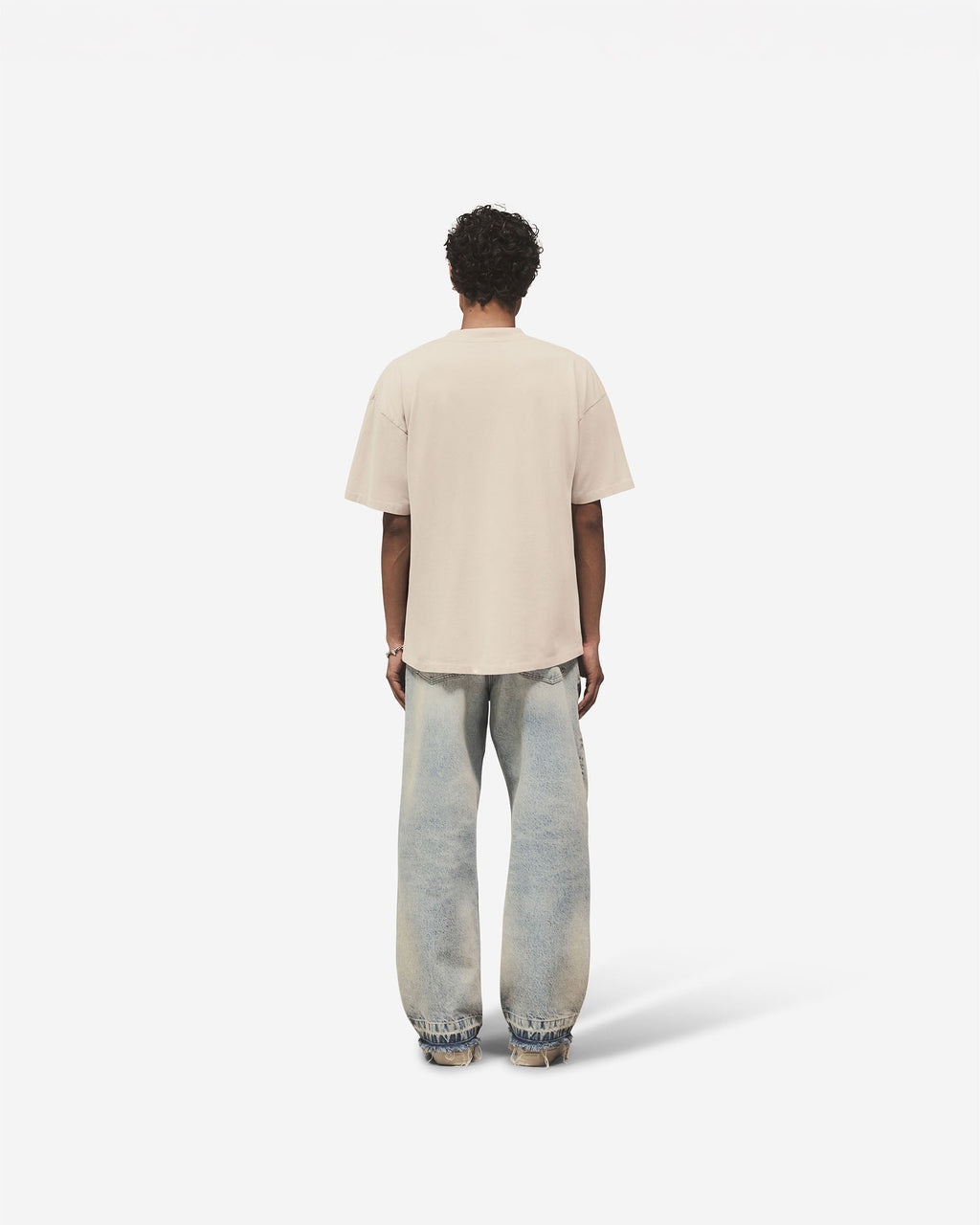 Embroidered Serif Logo T-Shirt - Concrete