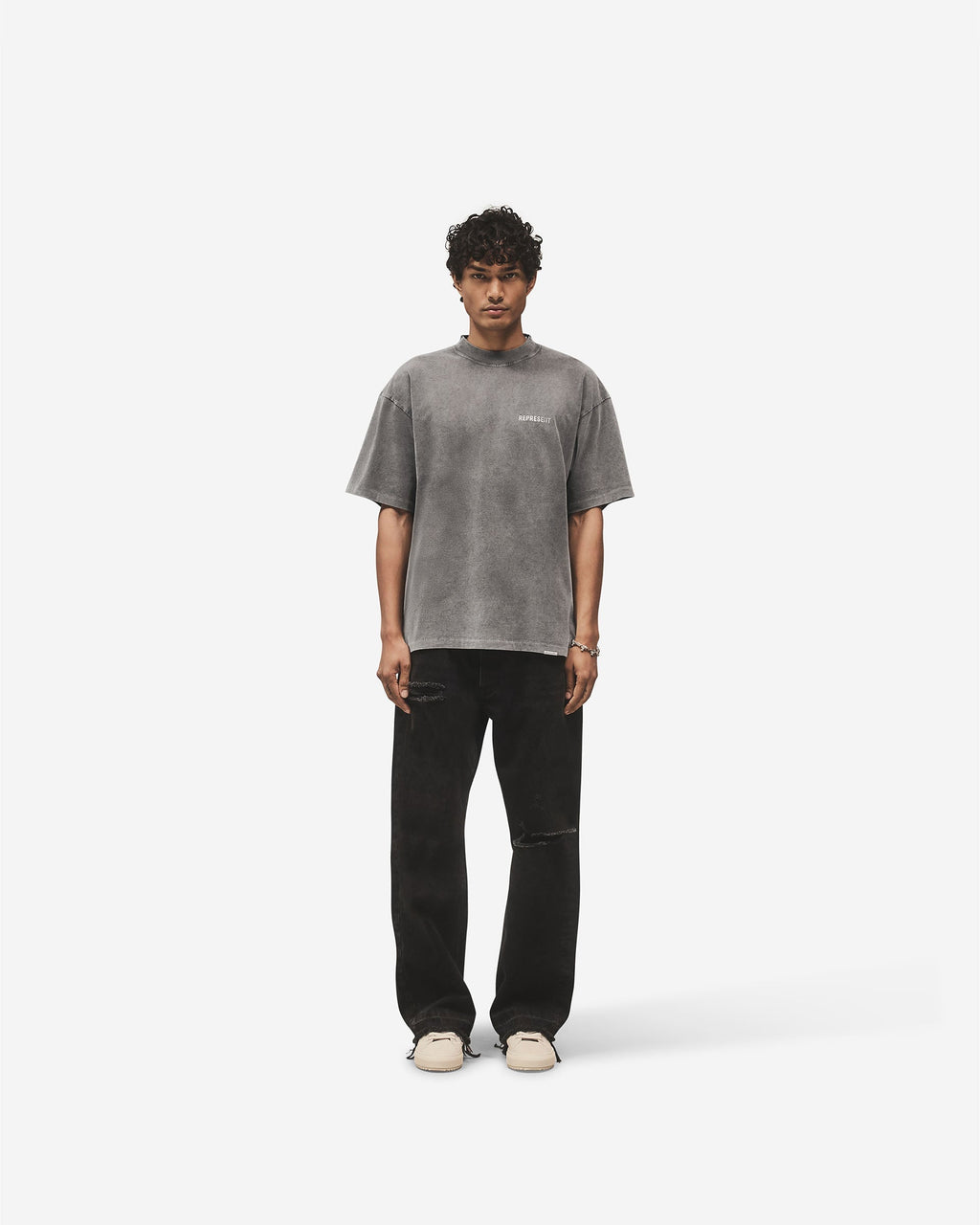 Metal Block Logo T-Shirt - Vintage Grey