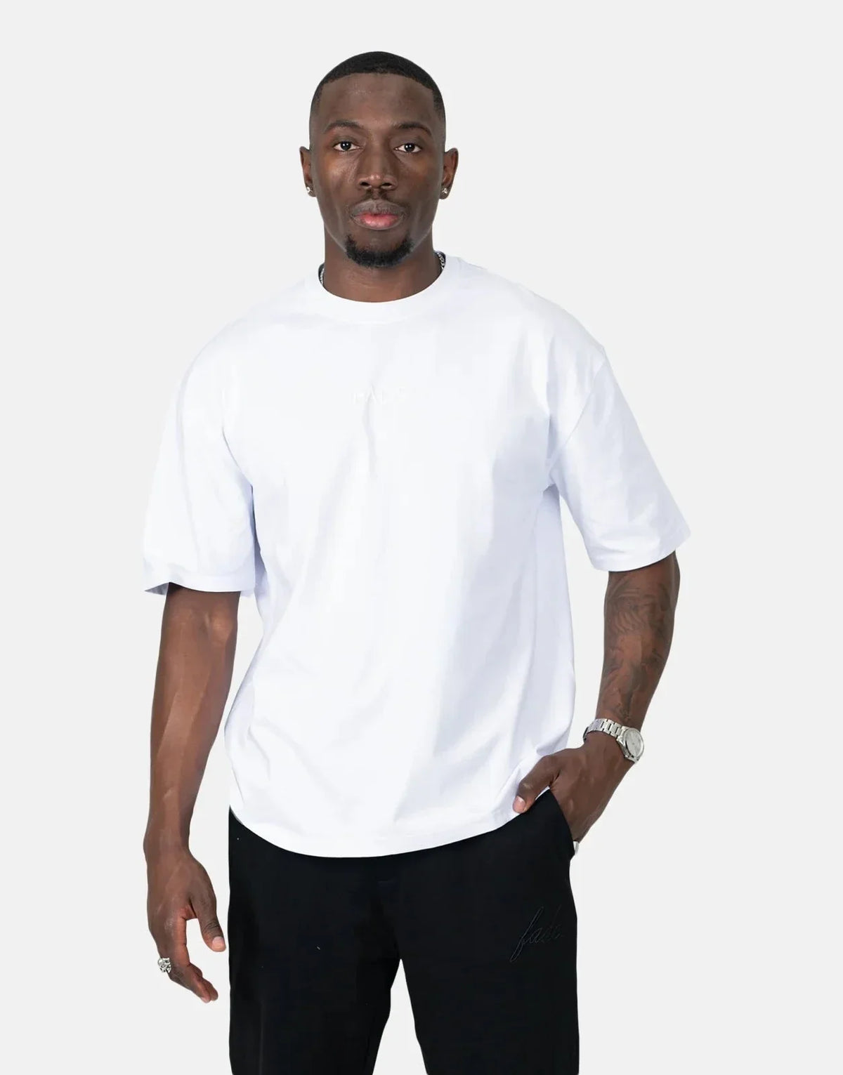 Fade Essential Relaxed Fit White T-Shirt