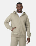 Fade Essential Zip Hooded Taupe Sweatshirt