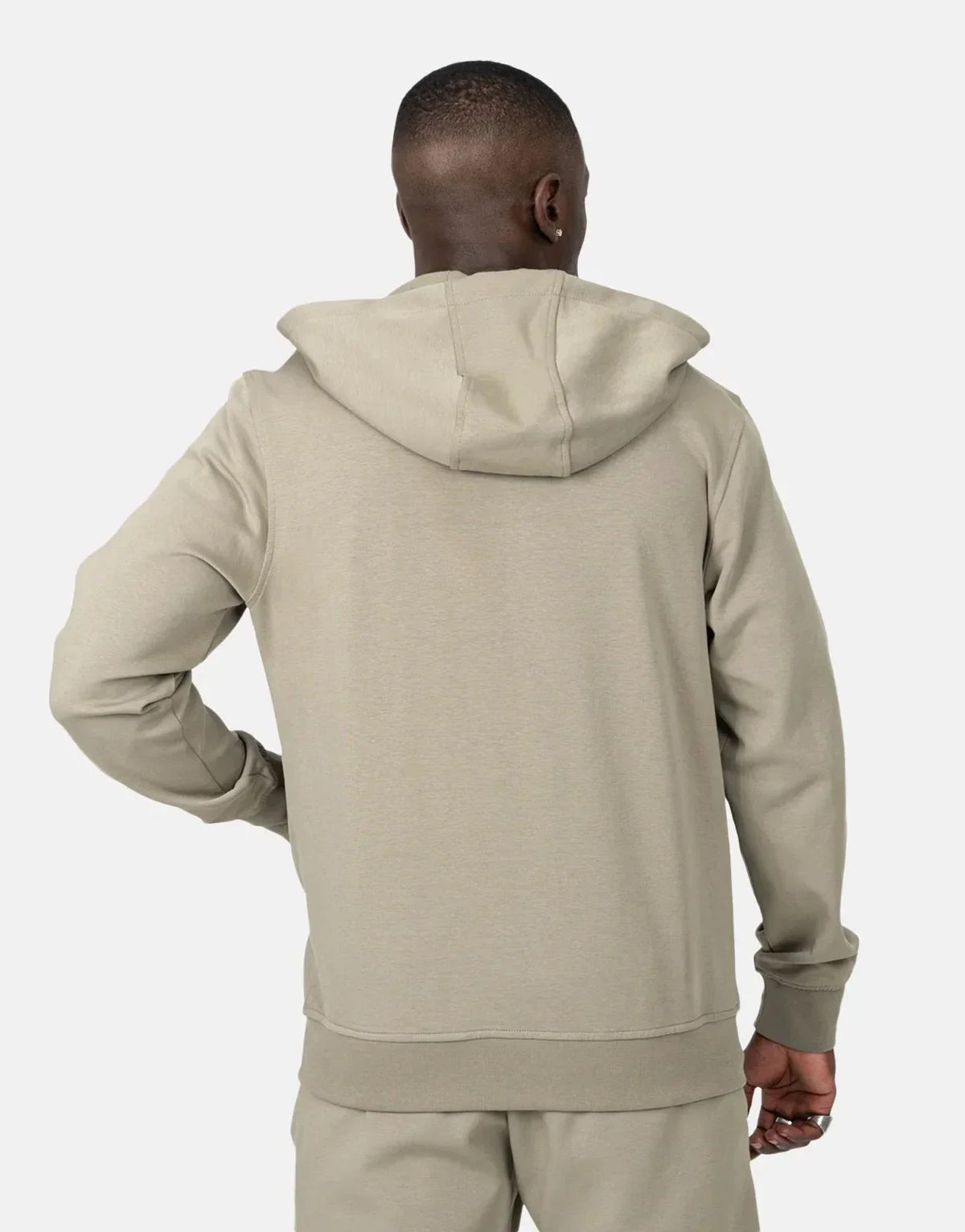 Fade Essential Zip Hooded Taupe Sweatshirt - view 2