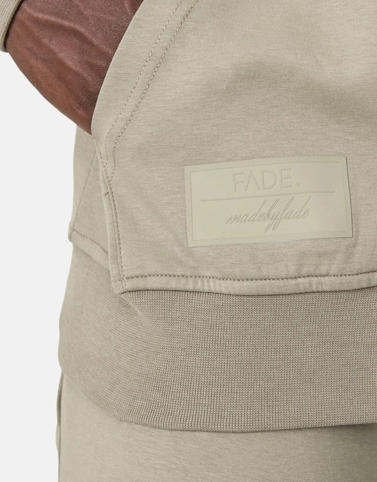 Fade Essential Zip Hooded Taupe Sweatshirt - view 4
