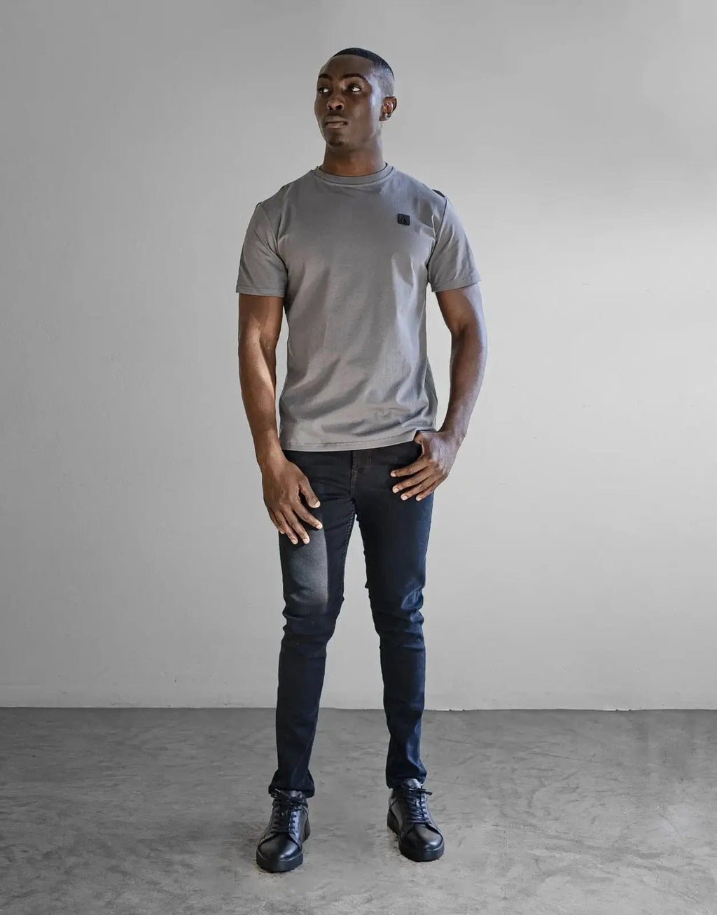 Fade Iconic Badge Grey T-Shirt - view 3