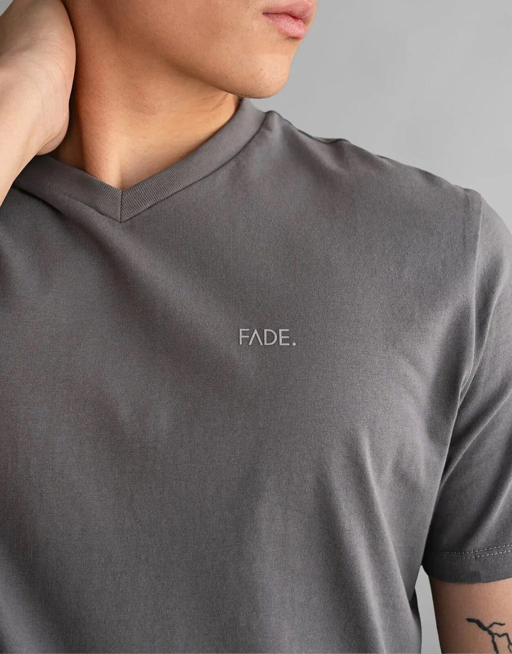 Fade Essential V-Neck Grey T-Shirt - view 3