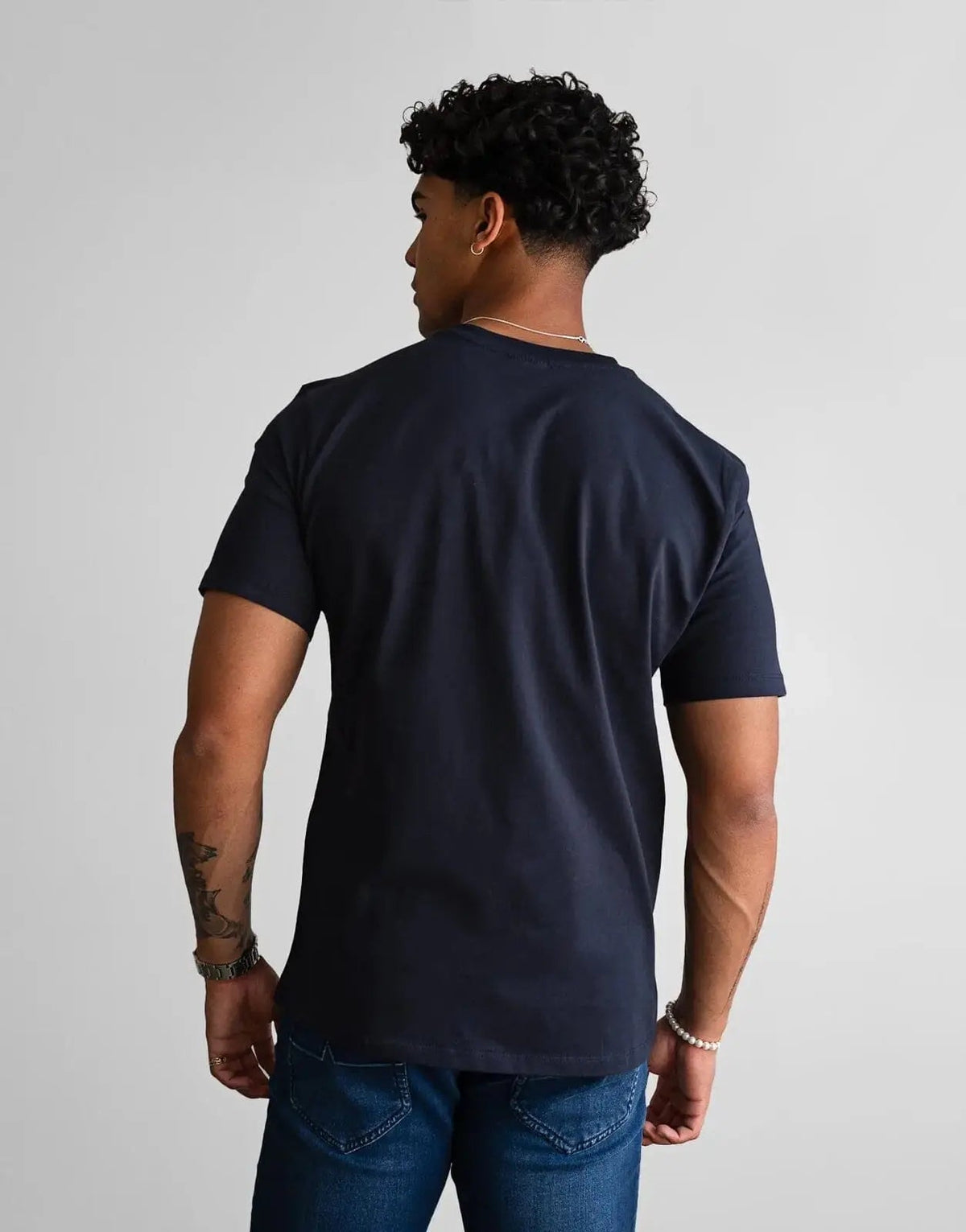 Fade Icon V-Neck Navy T-Shirt - view 2