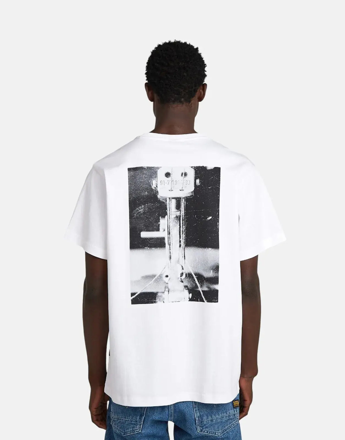 G-Star RAW Back Photo Loose Print White Sewing T-Shirt - view 2