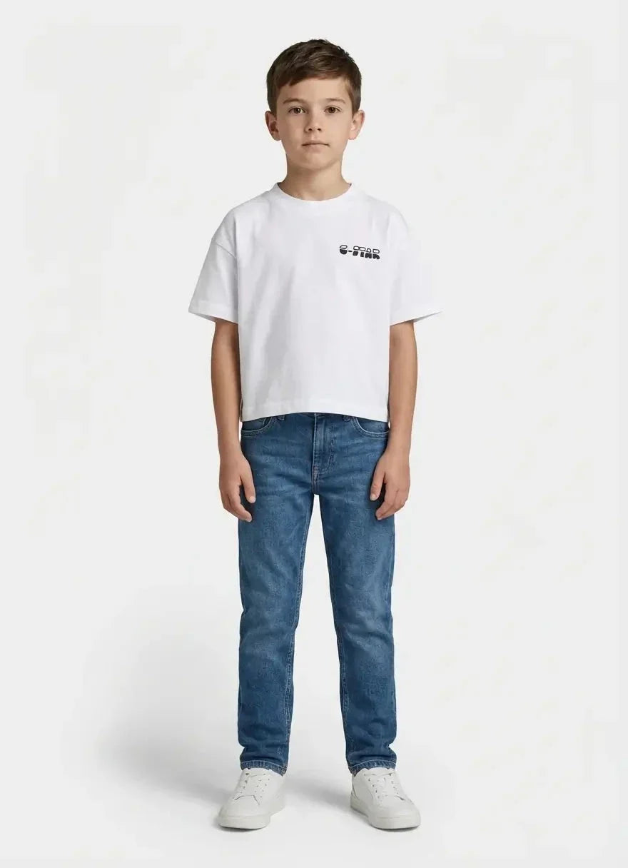 G-Star RAW Boys Cropped Relaxed White T-Shirt