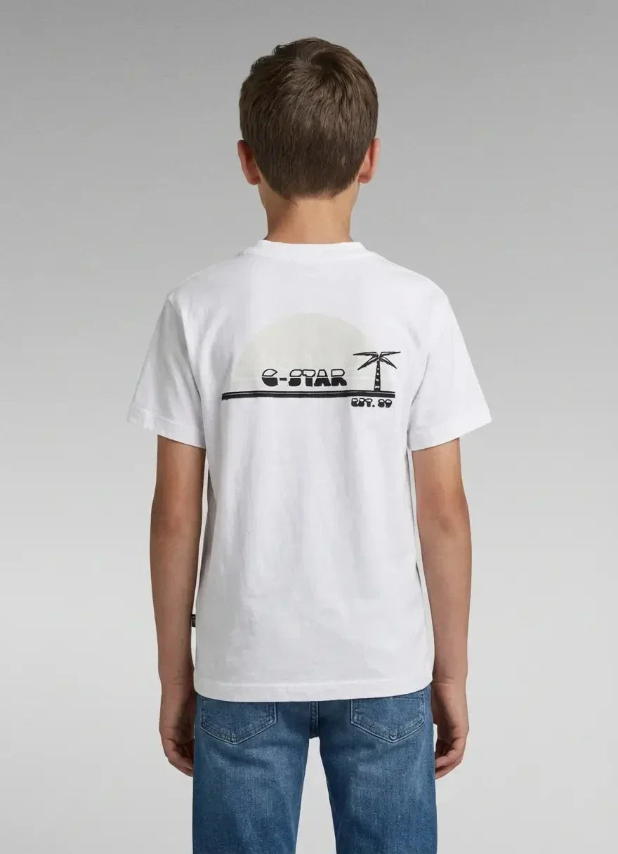 G-Star RAW Boys Cropped Relaxed White T-Shirt - view 2