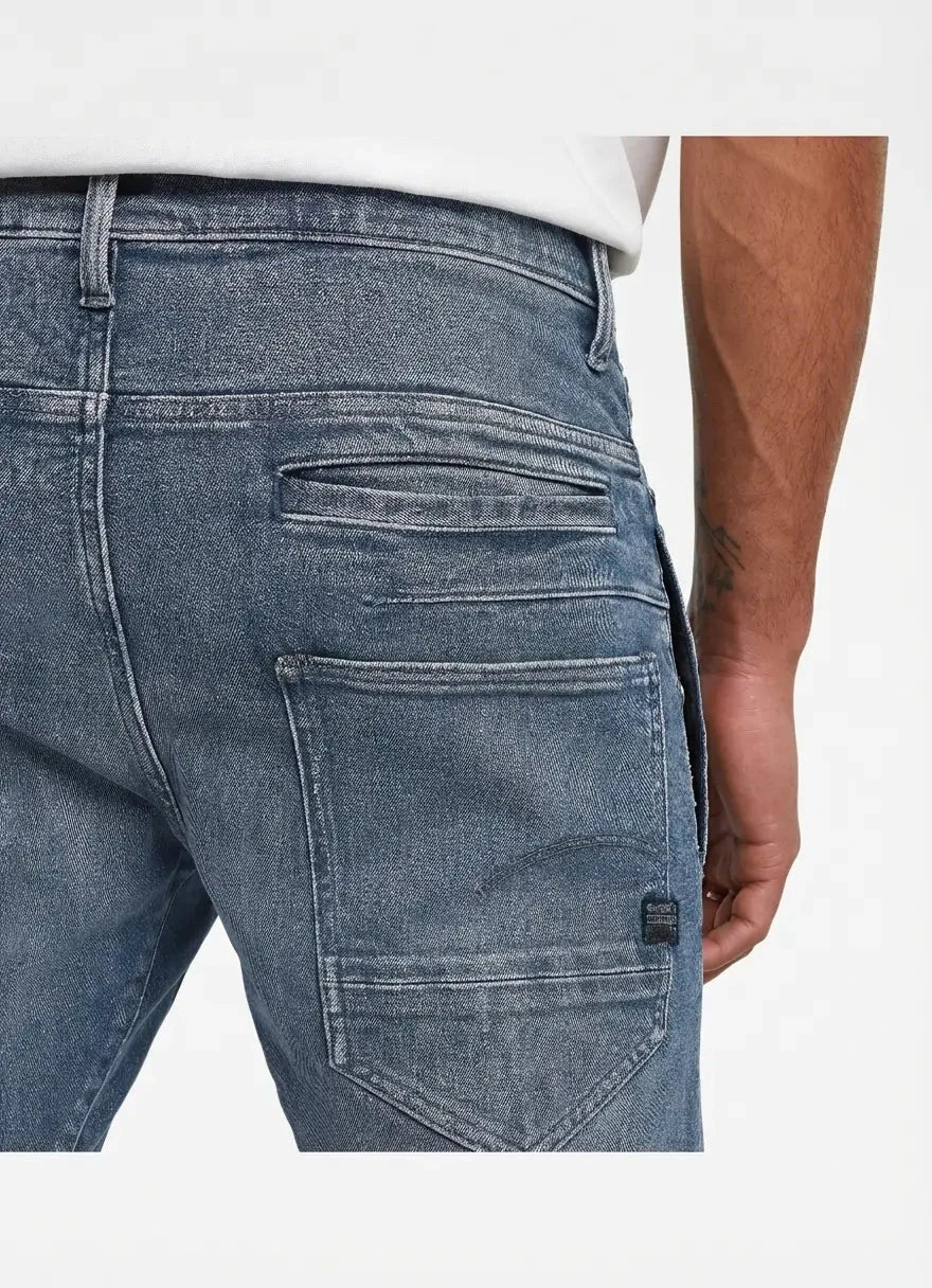 G-Star RAW D-Staq  Faded Blue Pebble Restored 3D Slim Jeans - view 3