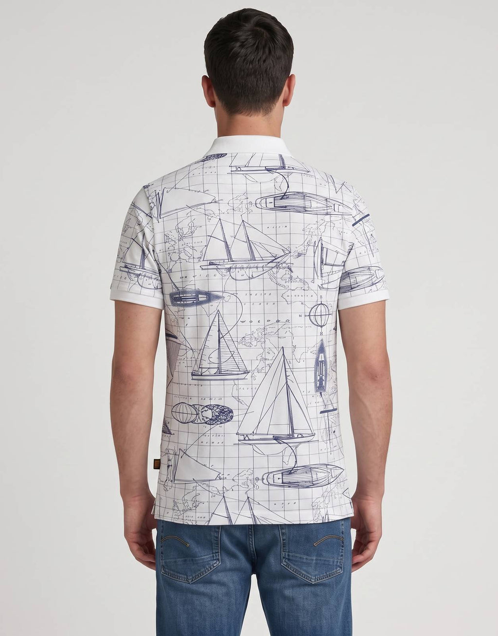 G-Star RAW Dunda Slim AOP White Polo Shirt - view 2