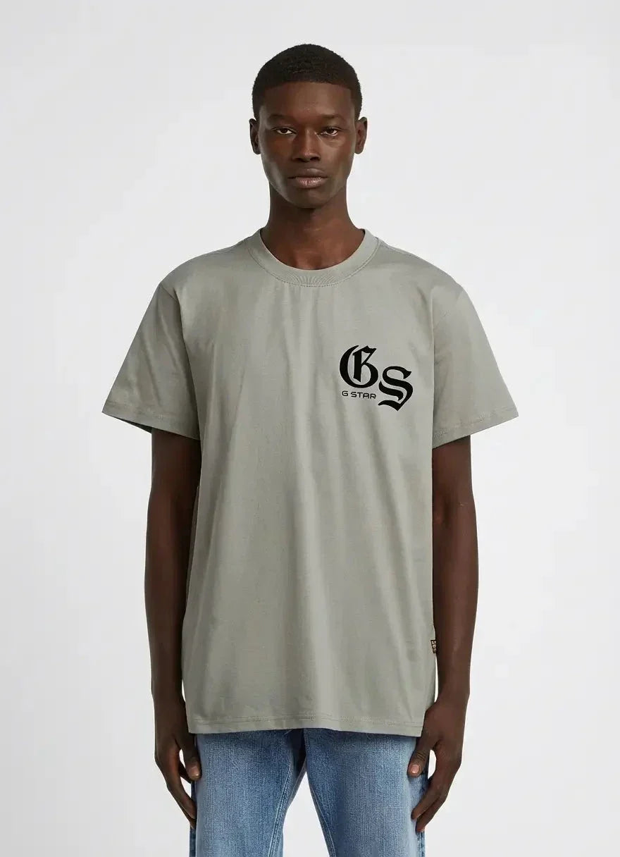 G-Star RAW Flock Back Graphic Wild Dove Loose T-Shirt - view 2