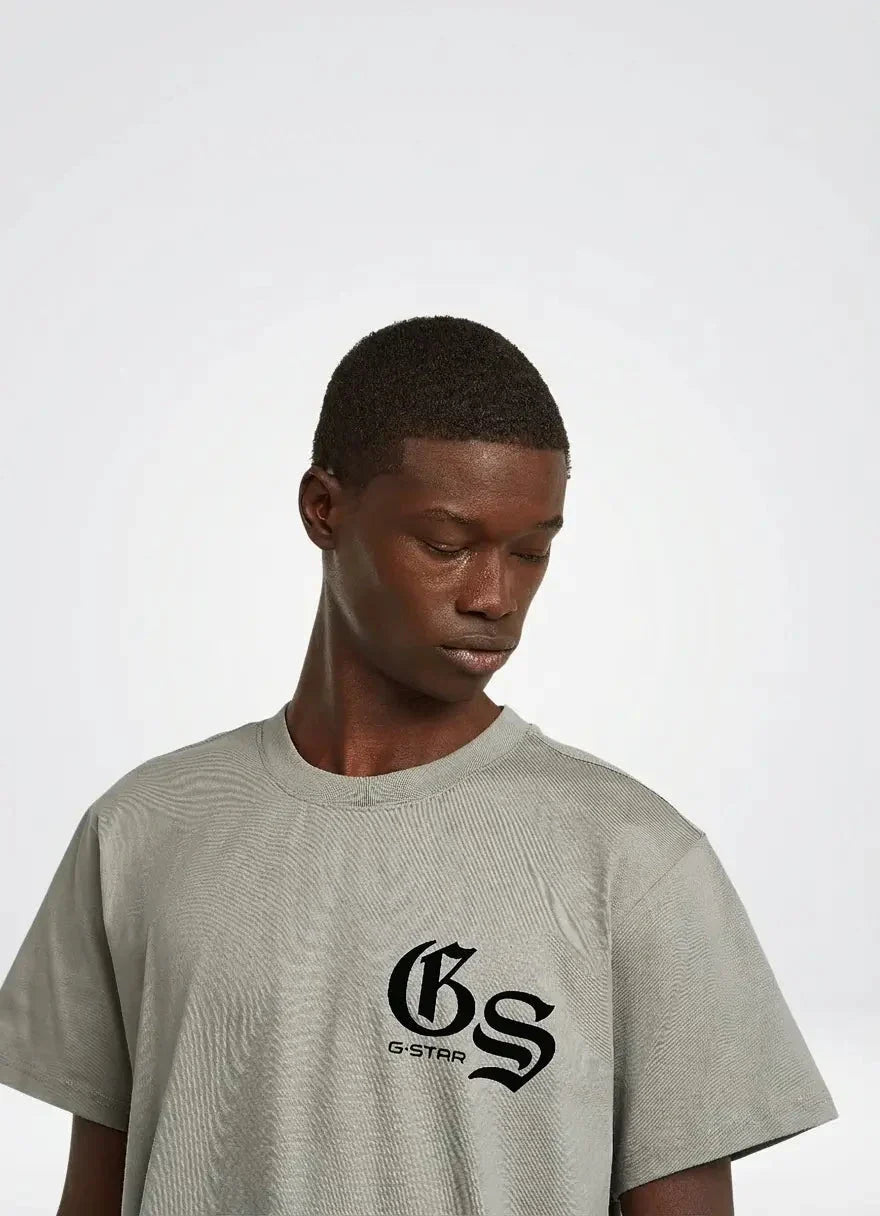 G-Star RAW Flock Back Graphic Wild Dove Loose T-Shirt - view 3