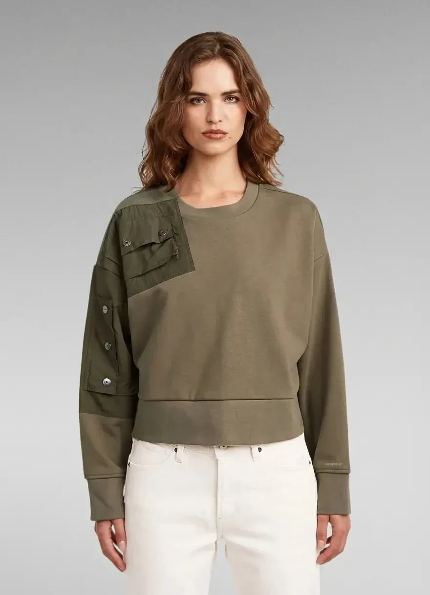 G-Star RAW Heritage Hardware Loose Cropped Turf Sweatshirt