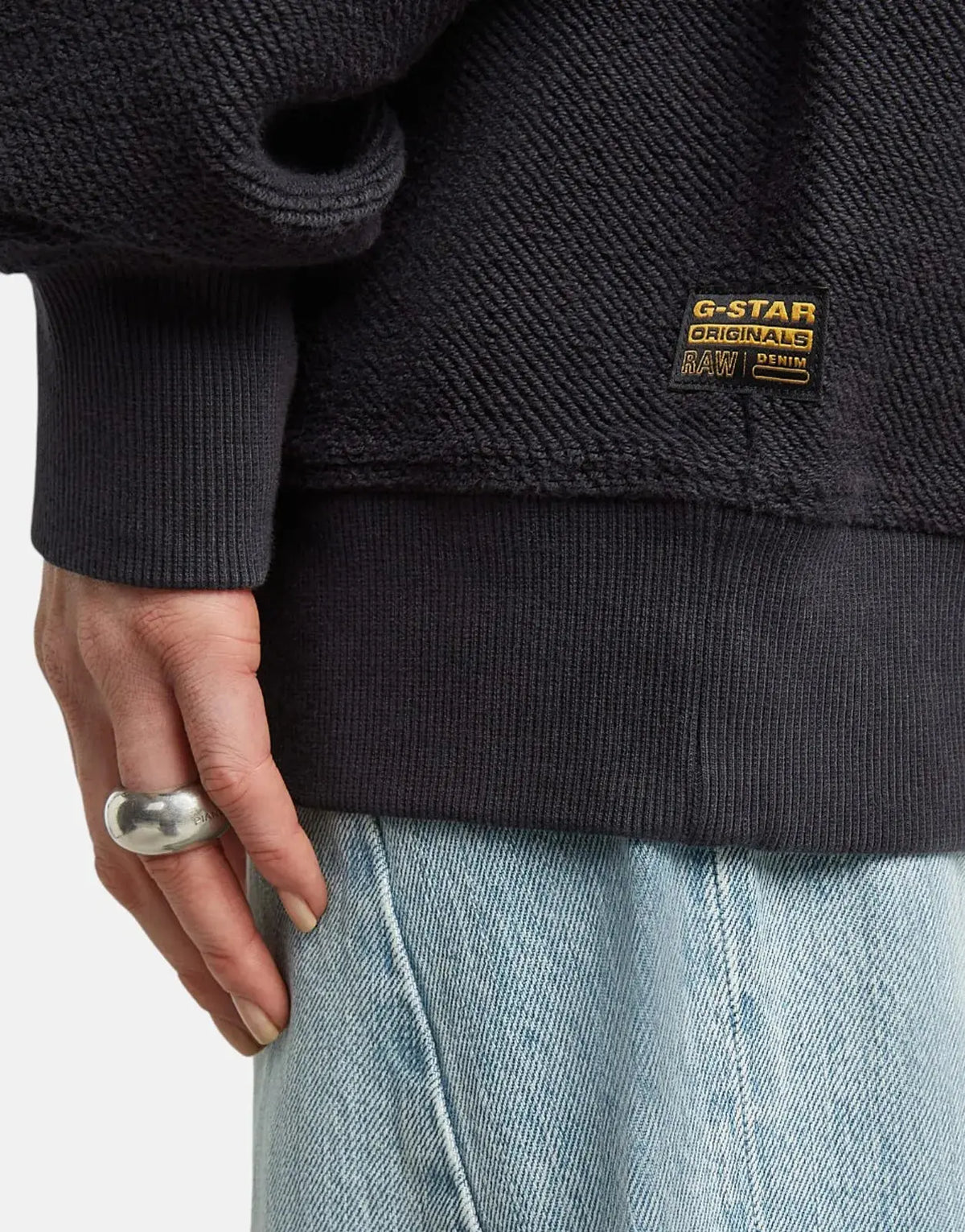 G-Star RAW Multi Pocket Mix Loose Cropped Black Sweater - view 3