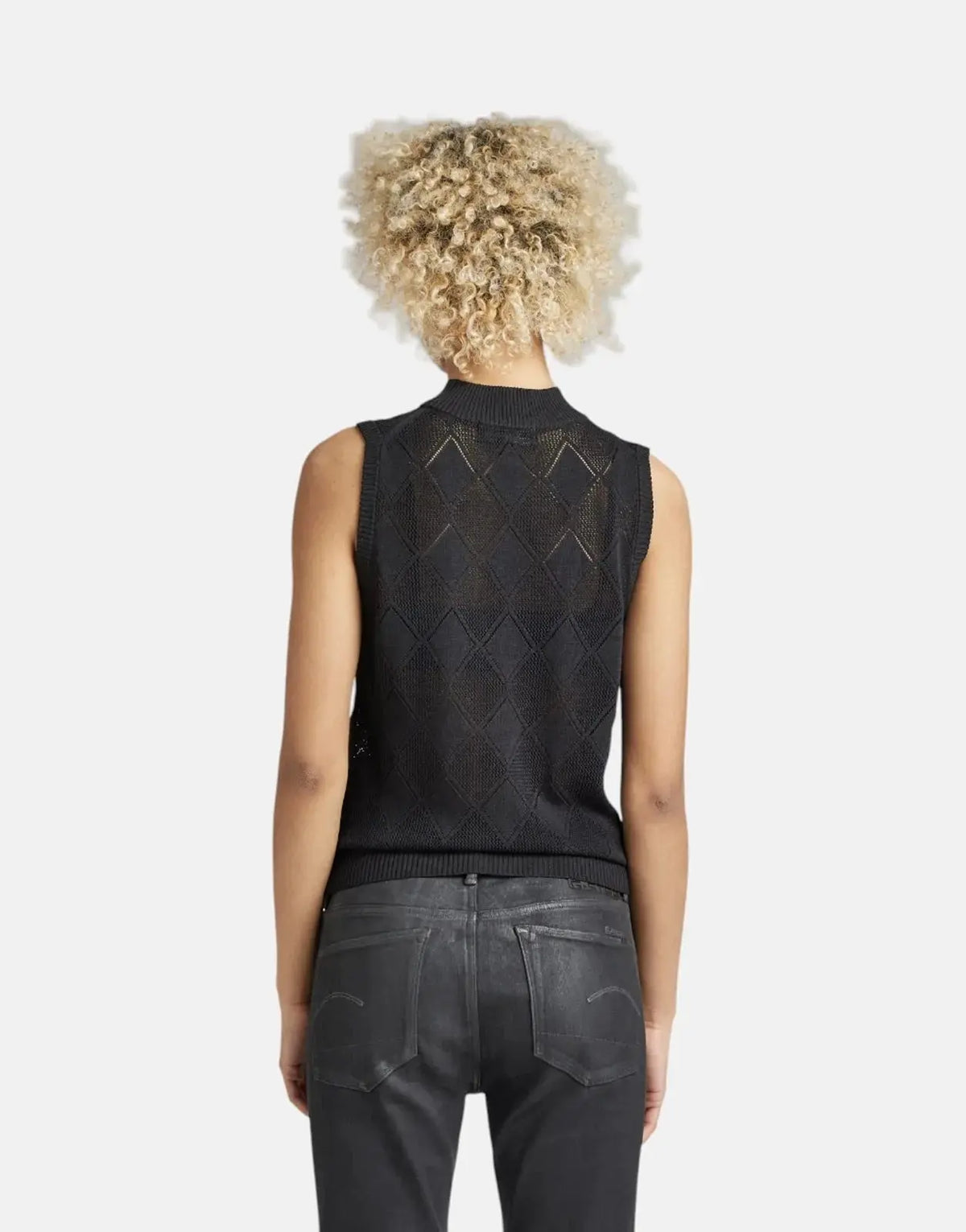 G-Star RAW Pointelle Mock Knitted Caviar Sweater - view 3