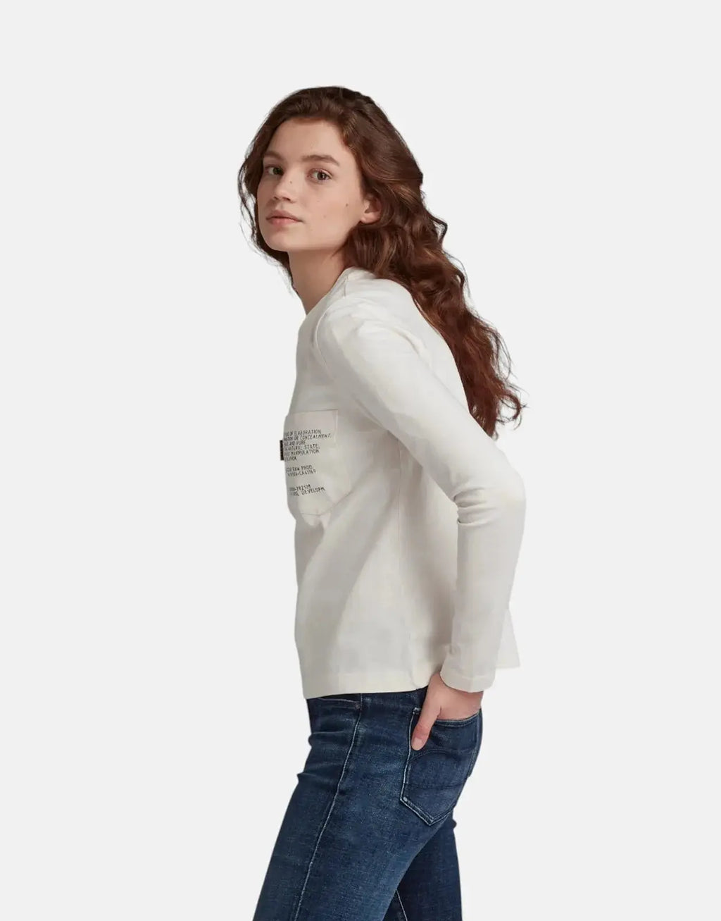 G-Star RAW Text Pocket Loose Milk Top - view 4
