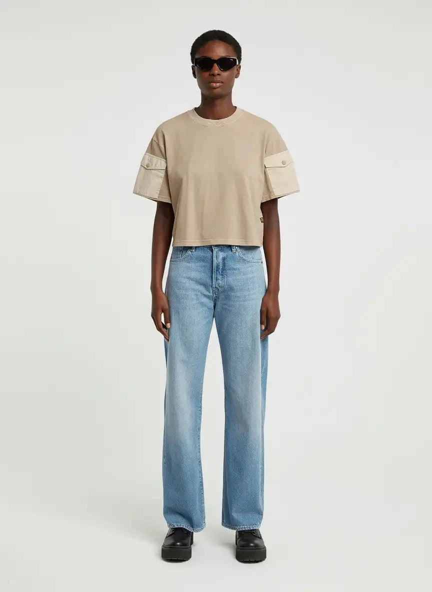 G-Star RAW Washed Mix Boxy Brick Cropped T-Shirt - view 4