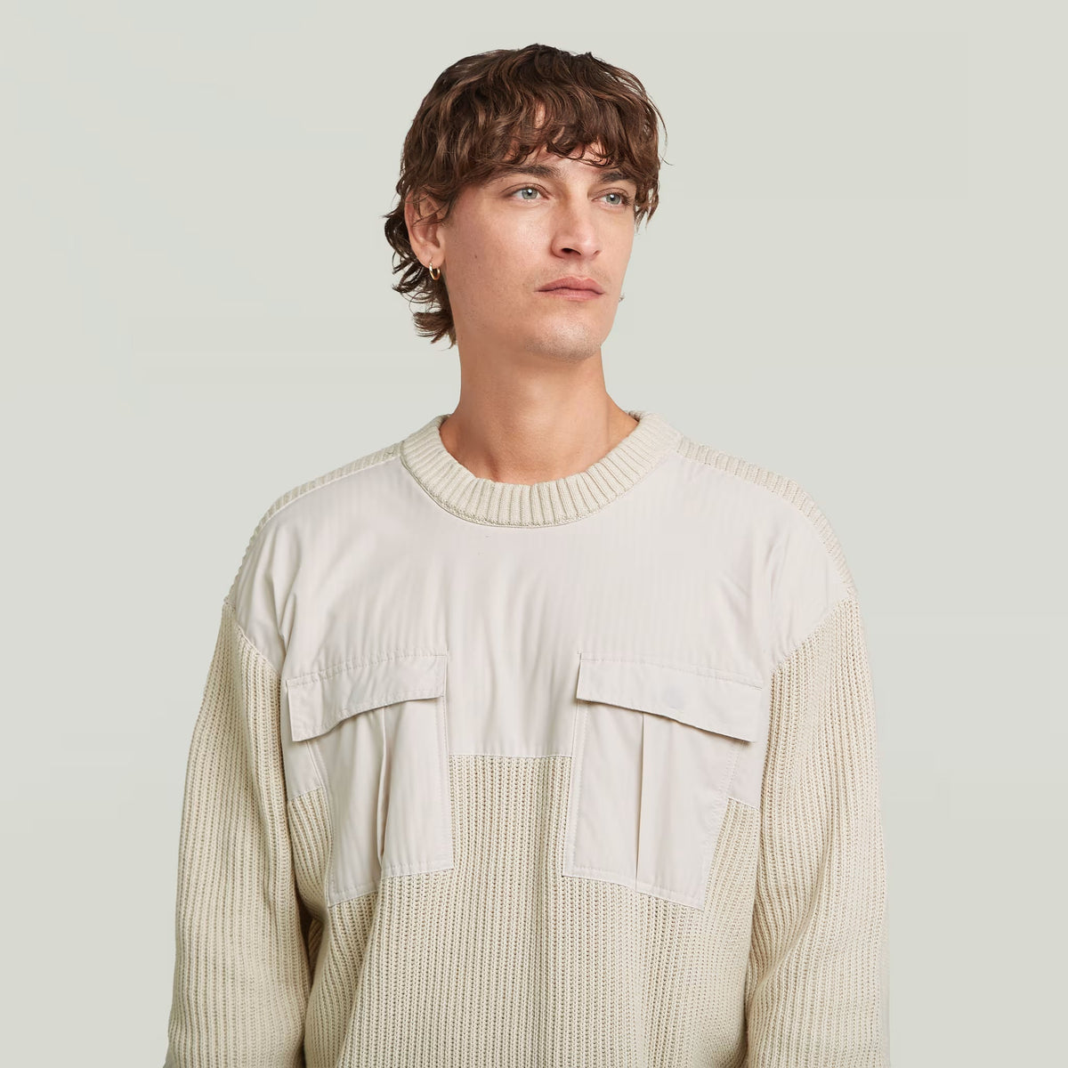 G-Star RAW Woven Mix Whitebalt Knit Pullover - view 3