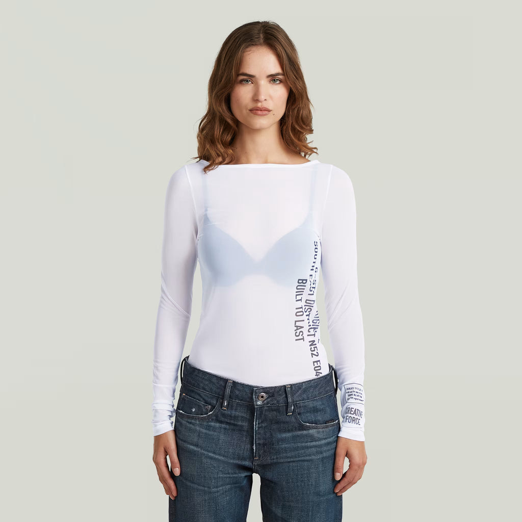 G-Star RAW Stencil Boat Slim White T-Shirt