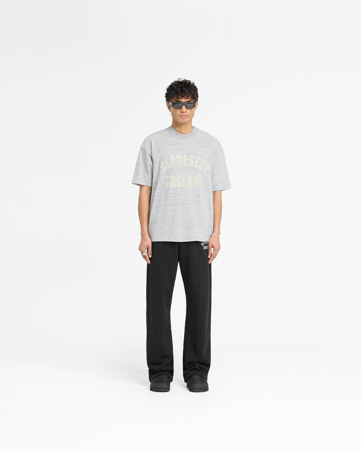 England Applique T-Shirt - Grey Marl
