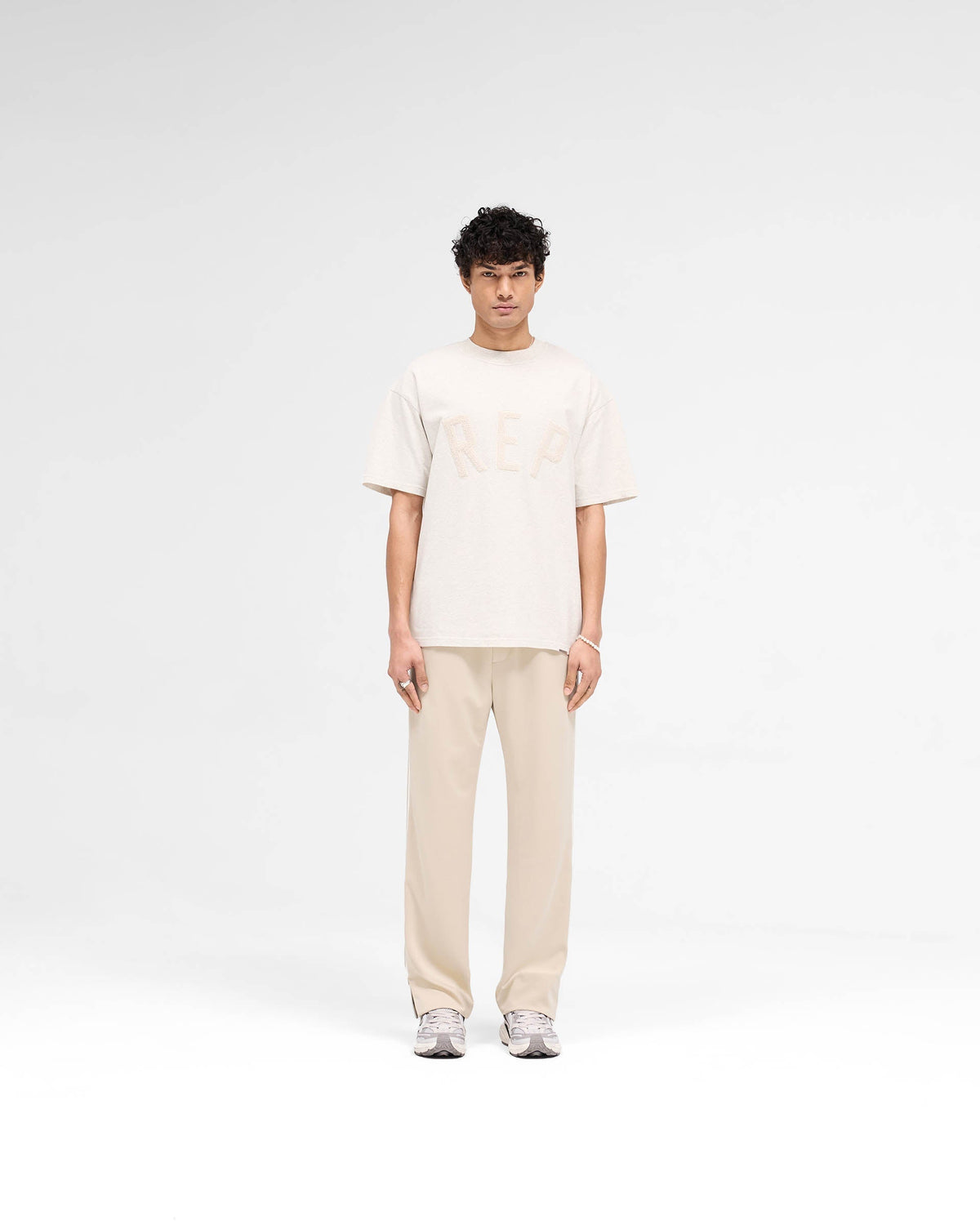 Rep Applique T-Shirt - Cream Marl
