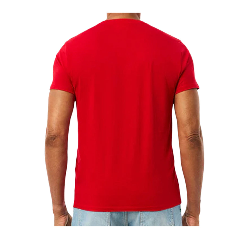Lacoste Mens Pima Cotton V-Neck T-Shirt TH6710-240 Red