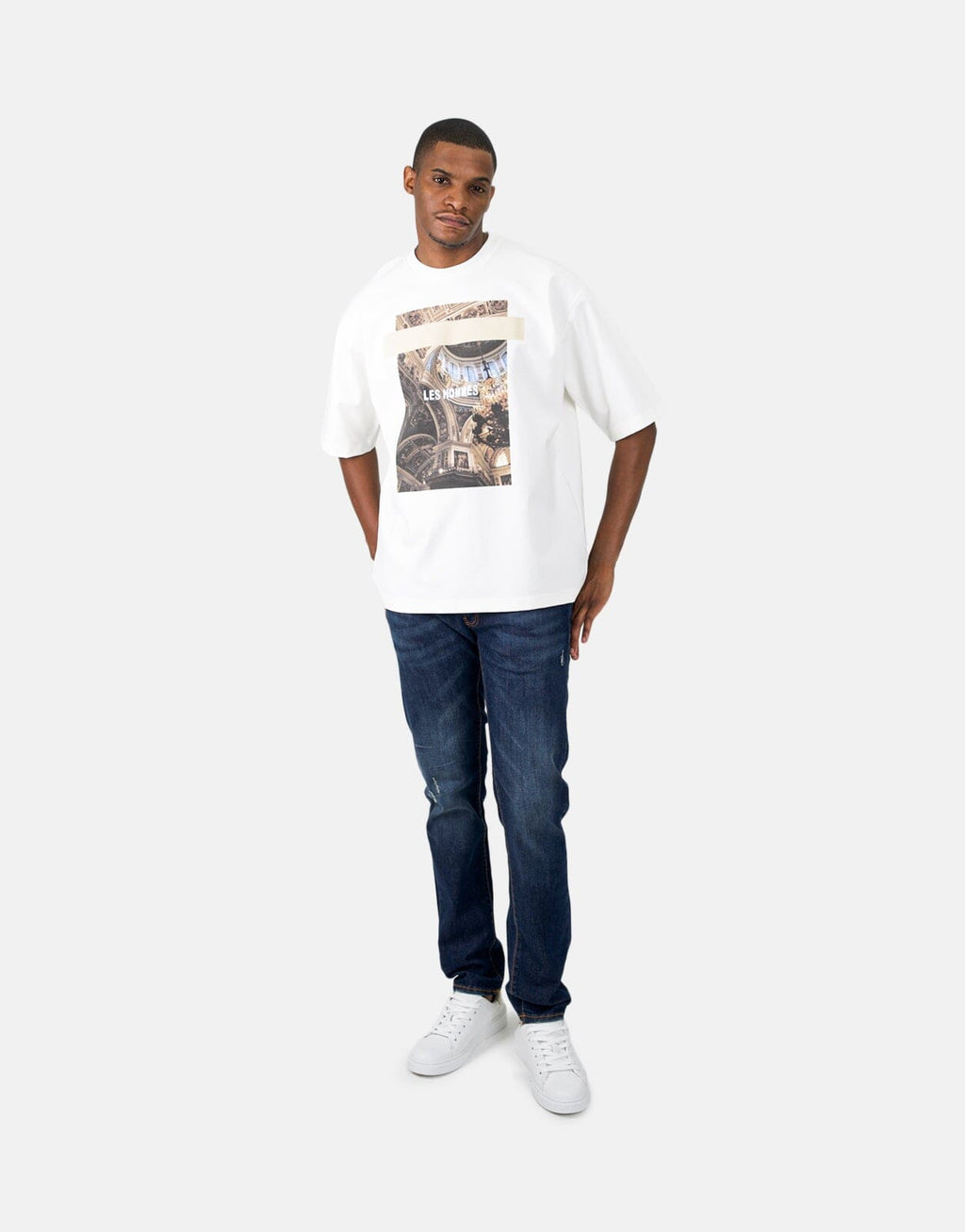 Les Homme Cathedral Print Oversized White T-Shirt - view 2