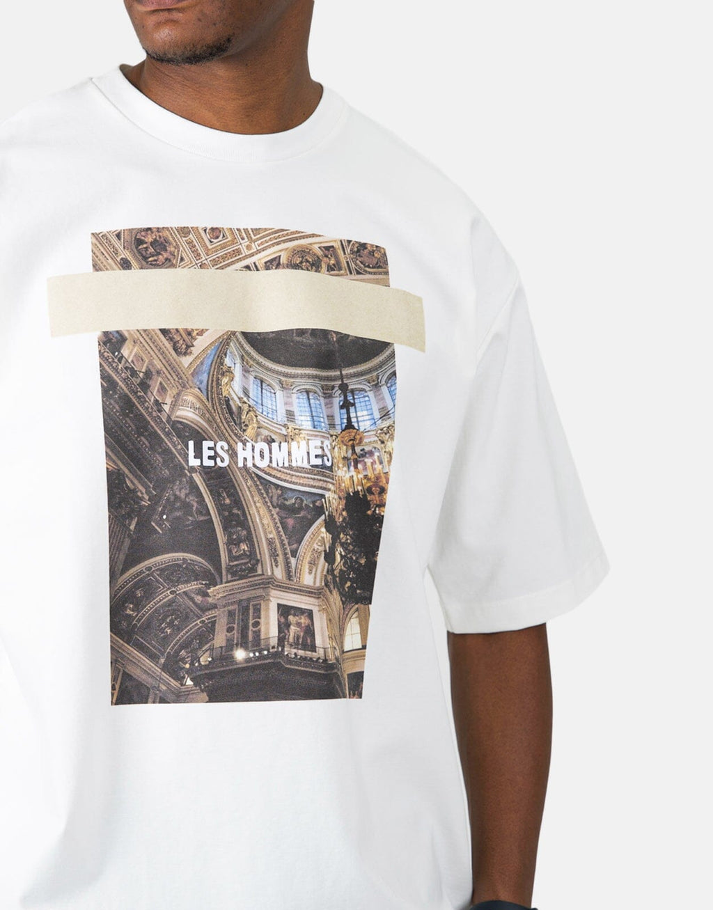 Les Homme Cathedral Print Oversized White T-Shirt - view 4