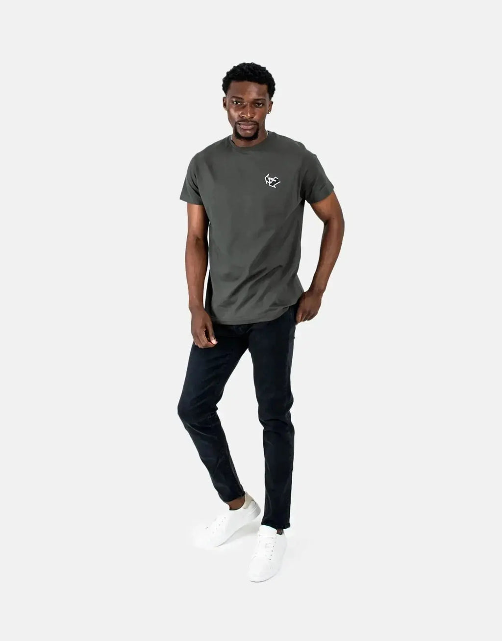 Les Hommes Arrow Back Print Mil Green T-Shirt - view 5