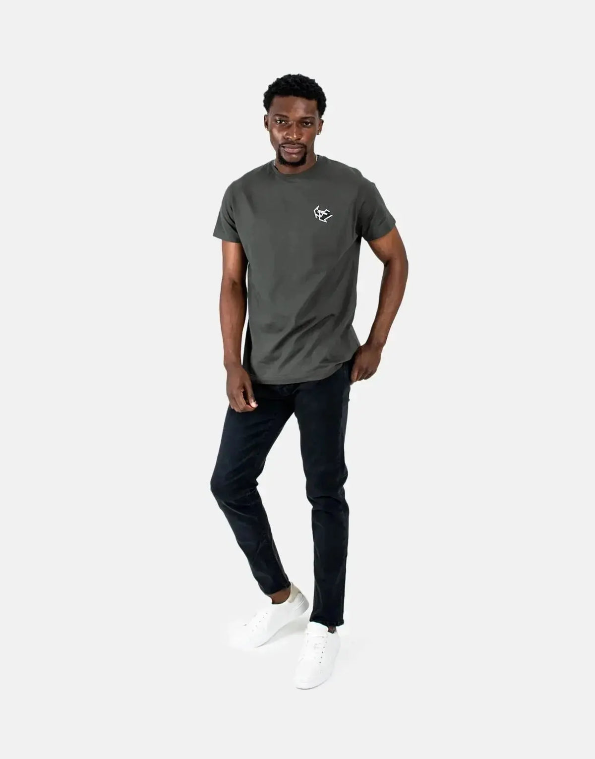 Les Hommes Arrow Back Print Mil Green T-Shirt - view 5