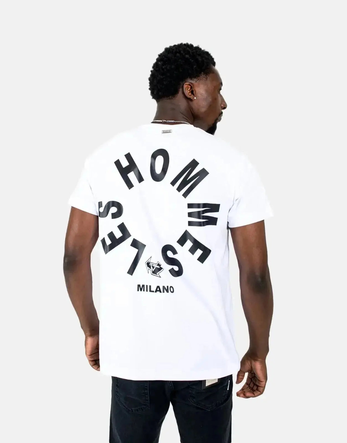 Les Hommes Arrow Back Print White T-Shirt - view 2