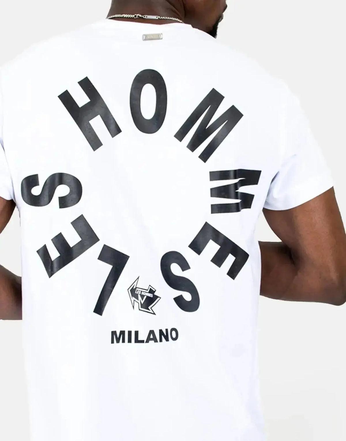 Les Hommes Arrow Back Print White T-Shirt - view 4
